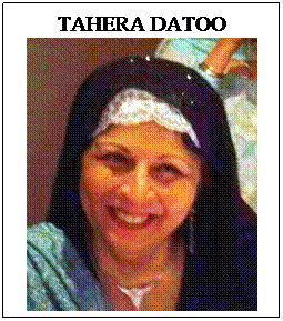 Text Box: TAHERA DATOO

 pic
