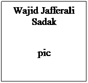 Text Box: Wajid Jafferali Sadak
pic
 pic
